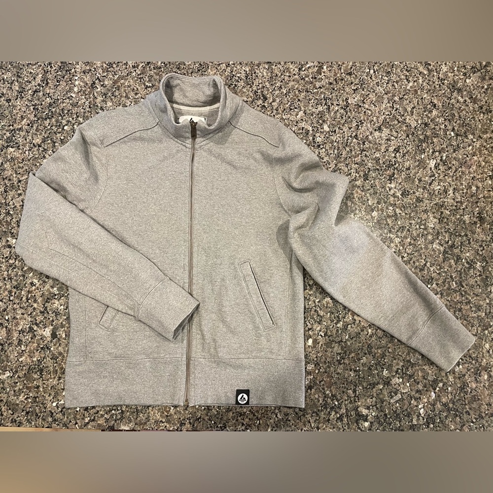 American Giant Mens Medium Gray Motto Full Zip Sweatshirt Jacket